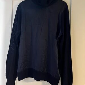 Women's Blue Dual Fabric Sweater